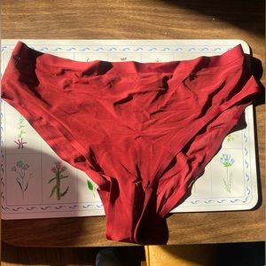 Cuup high waist mesh panties size 4/L limited edition ruby red